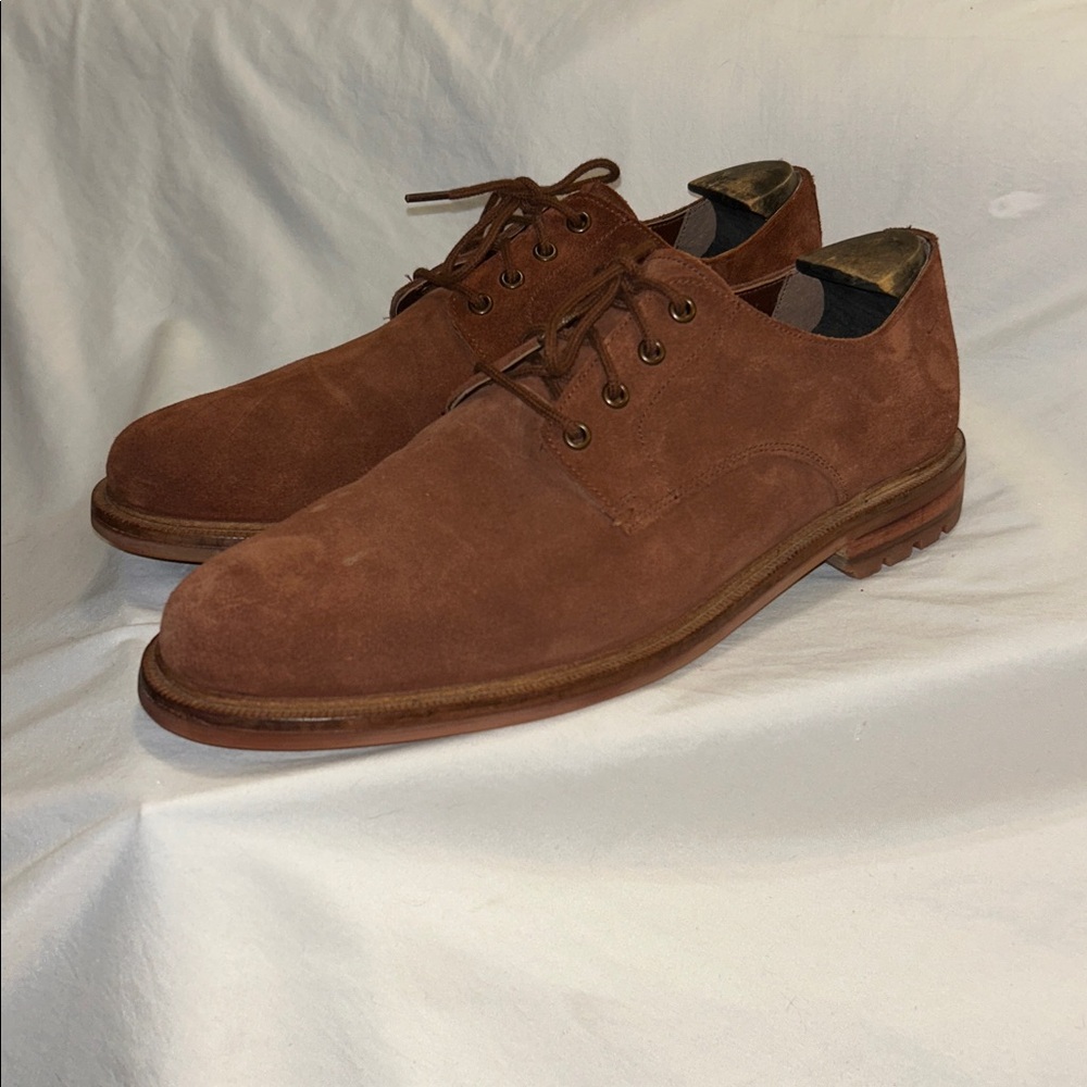 Clarks Light Brown Suede Oxfords
